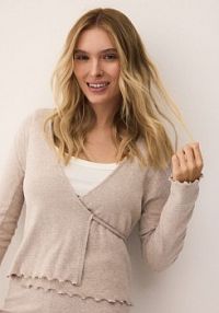 Kopertowa bluzka Reserved beżowa damska ZQ826-08M