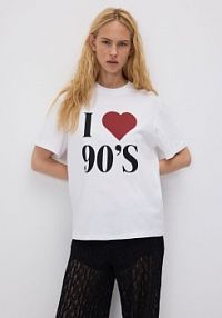 T-shirt z nadrukiem Reserved biały damski ZQ837-00X