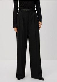 Spodnie z paskiem Reserved czarne damskie ZR460-99M