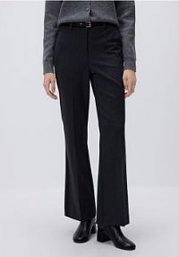 Spodnie flare z paskiem Reserved szare damskie ZR471-09M