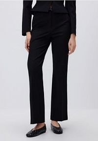 Spodnie flare z paskiem Reserved czarne damskie ZR471-99X
