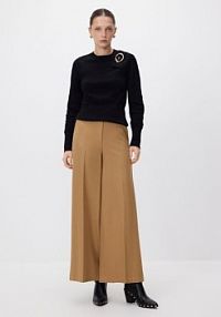 Spodnie z wełną Reserved brązowe damskie ZX987-82X