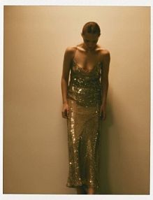 Błyszcząca sukienka maxi Reserved złota ZY002-GLD