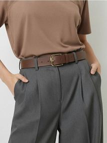 Pasek ze złotą klamrą Sinsay brązowy damski 9653R-88X