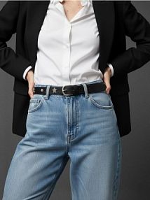 Pasek z imitacji skóry Sinsay czarny damski 9662R-99X