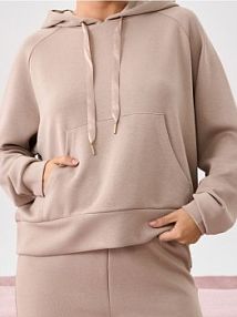 Bluza hoodie soft touch Sinsay beżowa damska 984FI-12X