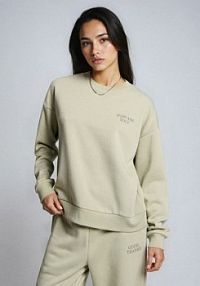 Bluza crewneck z napisem Sinsay niebieska damska 996FI-06X