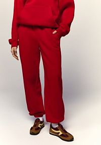 Spodnie dresowe straight fit House czerwone damskie 093IQ-33X