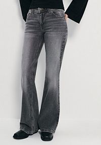 Grafitowe jeansy bootcut z niskim stanem House szare damskie 326IA-90J