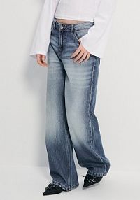 Jeansy baggy straight fit House niebieskie damskie 332IA-55J