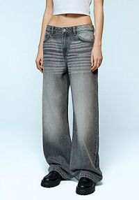 Grafitowe jeansy baggy straight fit House szare damskie 332IA-90J