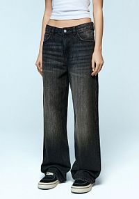 Jeansy baggy straight fit House czarne damskie 332IA-99J