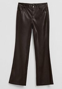 Brązowe spodnie flare ze sztucznej skóry House brązowa 341HO-89X