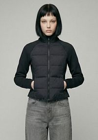 Pikowana kurtka ze stójką  House czarna damska 442HW-99X