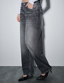 Jeansy baggy barrel fit House szare damskie 510IT-09J