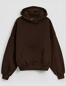 Bluza z kapturem z grubej dzianiny heavy weight House brązowa damska 551GS-89X