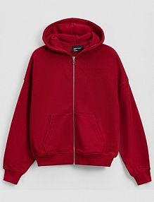 Rozpinana bluza z grubej dzininy heavy weight House czerwona damska 552GS-33X