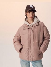 Pikowana kurtka ze stójką  House beżowa damska 698EW-12X