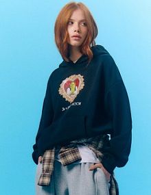 Bluza z kapturem z uszami ogra i nadrukiem Shrek x Włodi4444 House czarna damska 880IH-99X