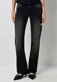 Jeansy bootcut z niskim stanem House czarne damskie 950GQ-99J