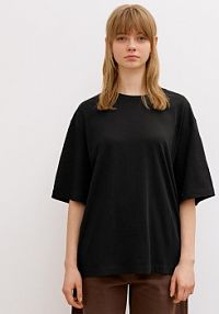 Koszulka basic z krótkim rękawem Bershka czarna damska