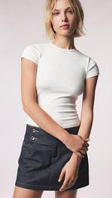 Koszulka basic z krótkim rękawem Bershka biała damska