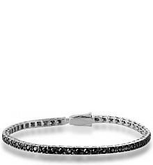 Bransoletka RECARLO czarna biała złota W.KRUK  białe złoto