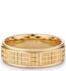 Pierścionek W.KRUK beżowy złoty różowy Obrączka złota MAGNETICA