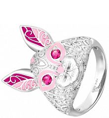 Pierścionek PICKY PICA biały różowy W.KRUK   Królik Wonderland