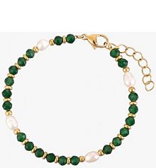 Bransoletka PICKY PICA biała zielona W.KRUK  Green Vibes