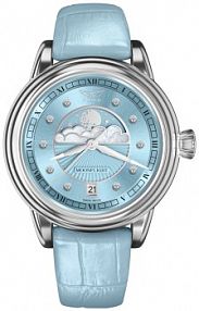 Zegarek AVIATOR niebieski granatowy damski W.KRUK   DOUGLAS MOONFLIGHT DIAMOND EDITION