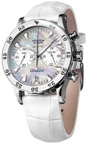 Zegarek VOSTOK EUROPE biały wielokolorowy damski W.KRUK   UNDINE CHRONO