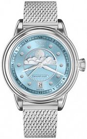 Zegarek AVIATOR niebieski granatowy damski W.KRUK   DOUGLAS MOONFLIGHT DIAMOND EDITION