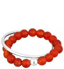 Pierścionek PICKY PICA czerwony W.KRUK  z mi agatami