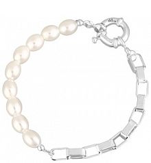 Bransoletka PICKY PICA biała W.KRUK  z perłami