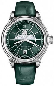 Zegarek AVIATOR granatowy zielony damski W.KRUK   DOUGLAS MOONFLIGHT