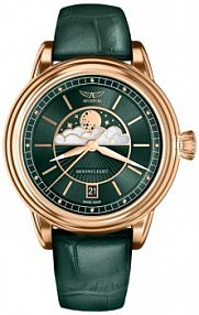 Zegarek AVIATOR granatowy zielony damski W.KRUK   DOUGLAS MOONFLIGHT