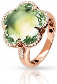Pierścionek PASQUALE BRUNI biały zielony złoty różowy W.KRUK  różowe złoto