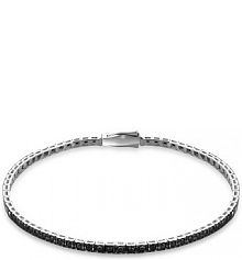 Bransoletka RECARLO czarna biała złota W.KRUK  białe złoto