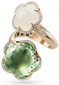 Pierścionek PASQUALE BRUNI zielony złoty różowy W.KRUK