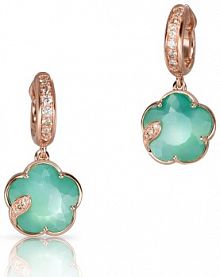 Kolczyki PASQUALE BRUNI zielone złote różowe W.KRUK