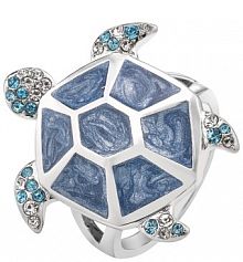 Pierścionek PICKY PICA biały niebieski W.KRUK PIERŚCIONEK MOSIĄDZ