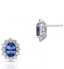 Kolczyki RECARLO białe granatowe złote W.KRUK