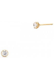 Kolczyki RECARLO brązowe żółte złote W.KRUK   z brylantem