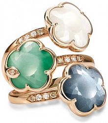 Pierścionek PASQUALE BRUNI biały zielony złoty W.KRUK