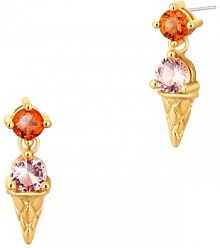 Kolczyki PICKY PICA beżowe pomarańczowe różowe W.KRUK  Ice Cream Wonderland