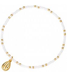 Bransoletka PICKY PICA biała W.KRUK  z muszelką Basics