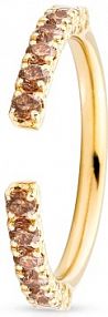 Pierścionek RECARLO brązowy złoty wielokolorowy W.KRUK
