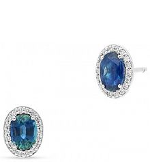 Kolczyki RECARLO białe brązowe granatowe złote W.KRUK   złoto