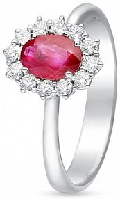 Pierścionek RECARLO biały złoty W.KRUK